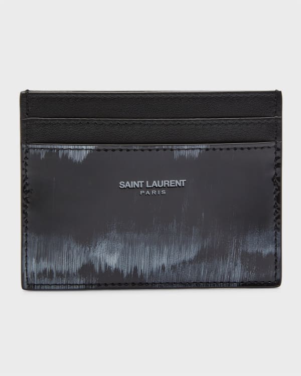 Saint Laurent Men's Cassandre Key Ring in Smooth Leather