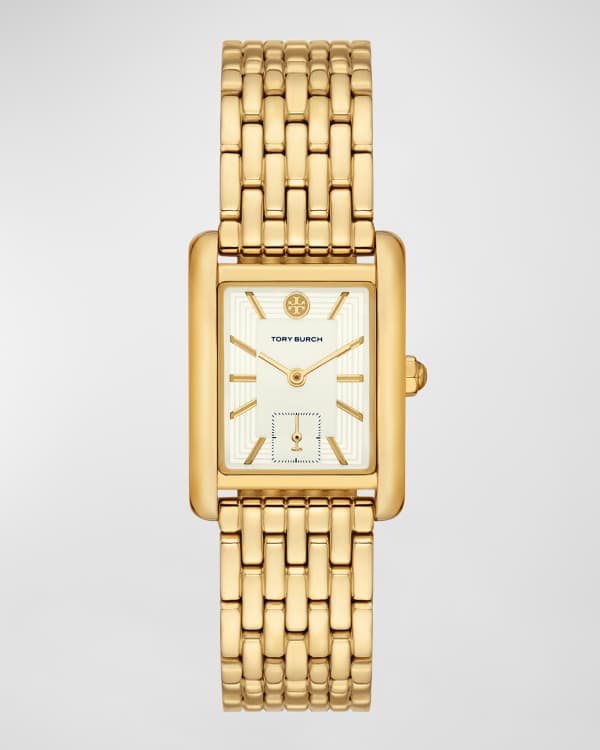 Unisex LV Gold Tone Watch w/Black Face 