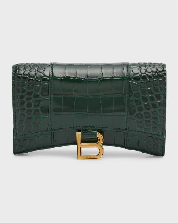 【送料&関税込】Balenciaga Hourglass Chain Wallet Balenciaga Hourglass Leather wallet-on-chain | Black | FARFETCH