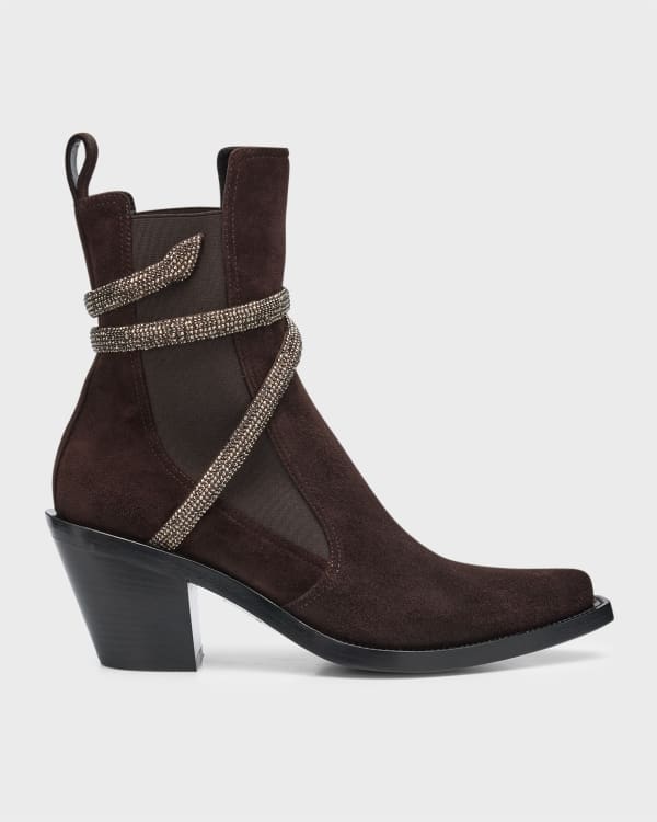 Chloe Nellie Western Sock Ankle Boots | Neiman Marcus