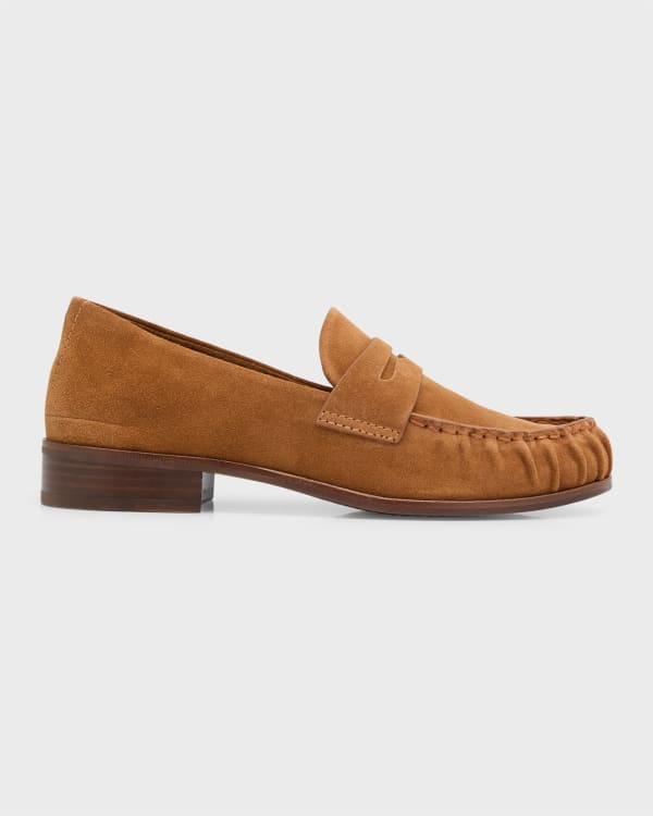 VINCE. Womens Brown Lug Sole Cushioned Robin Square Toe Block Heel Slip On Leather Loafers Shoes M