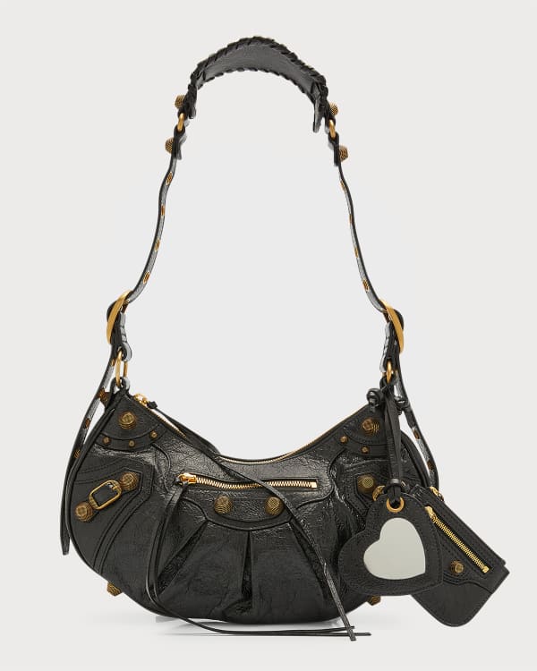 Louis Vuitton Black Leather Embossed Top Handle Hobo Shoulder Bag
