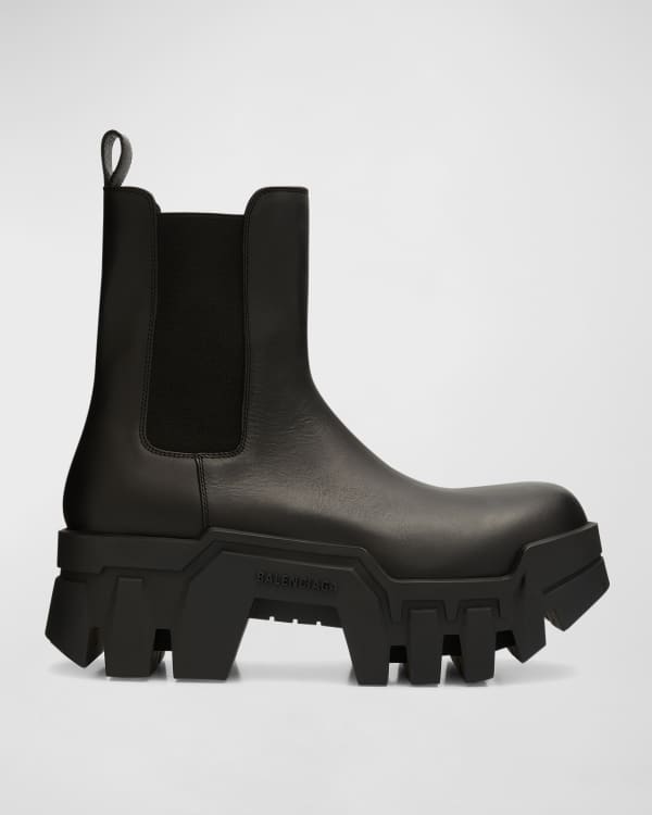 Balenciaga Tiaga Leather Boots in Black for Men