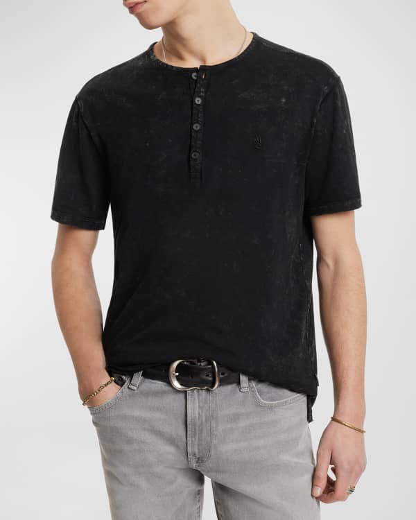 John Varvatos Men's Elgin Grommet Henley Shirt | Neiman Marcus