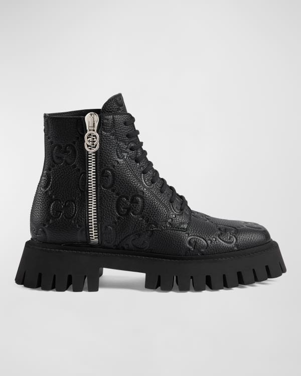 Horsebit Leather Ankle Boots in Black - Gucci