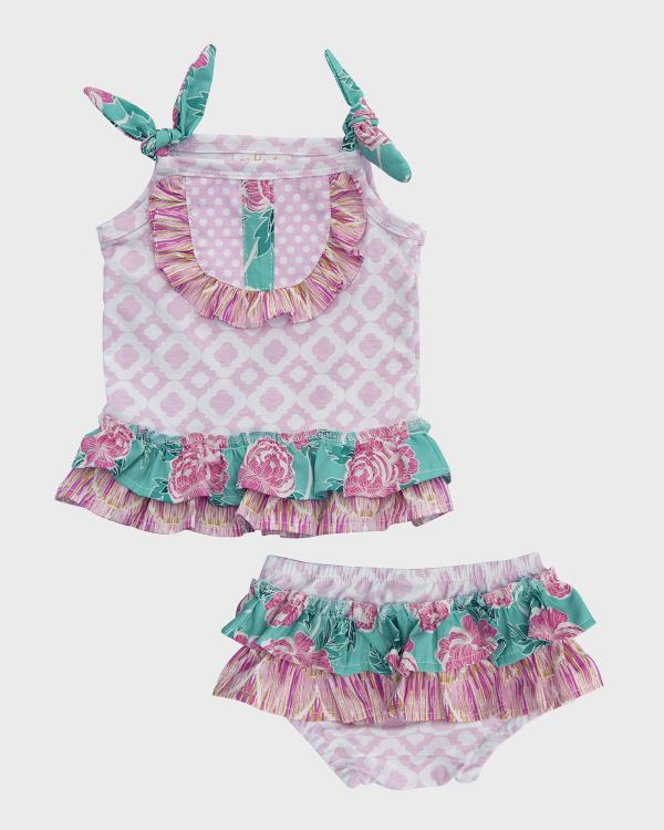 2 Piece Girls Hydrangea Top & Bloomers