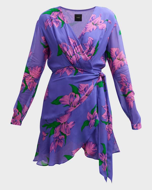 Kate spade wild roses ruffle wrap dress hot sale