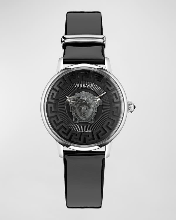 Versace 38mm Power Manifesto Leather Watch Two Tone Neiman Marcus