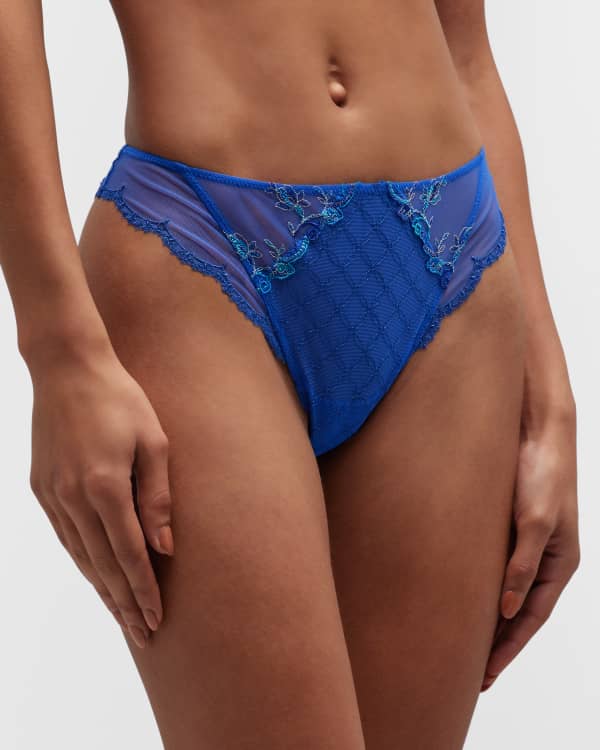 Agent Provocateur Molly Lace-Trim Satin Thong