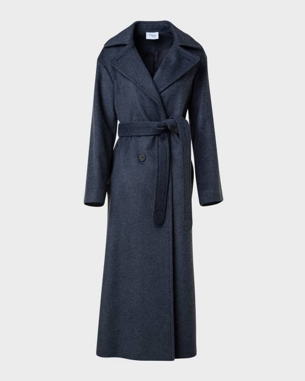 Akris punto Double-Breasted Long Cashmere Coat w/ Belt | Neiman Marcus