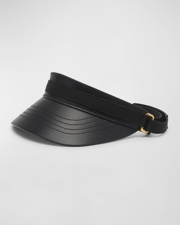 Saint Laurent interwoven tie-fastening visor hat - Black