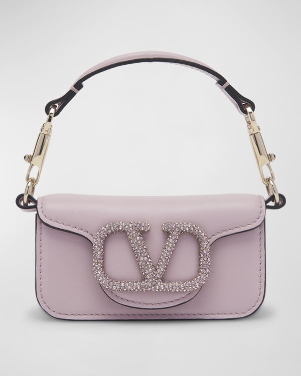 Valentino Garavani Pink Vsling Crystal Embellished Leather Mini Bag