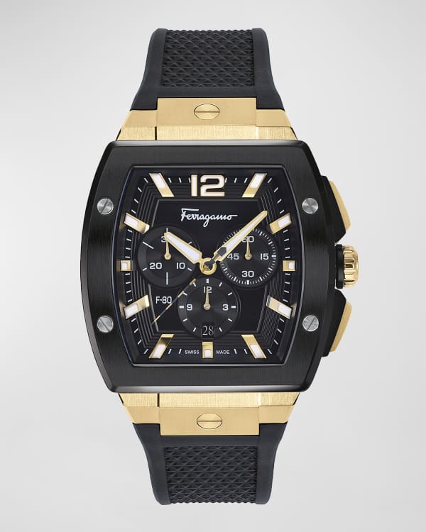 Ferragamo Men s F 80 Tonneau Chrono Silicone Strap Watch Neiman