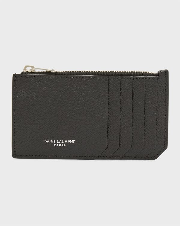 Saint Laurent Bifold Logo Wallet - Man Wallets & Cardholders Beige One Size