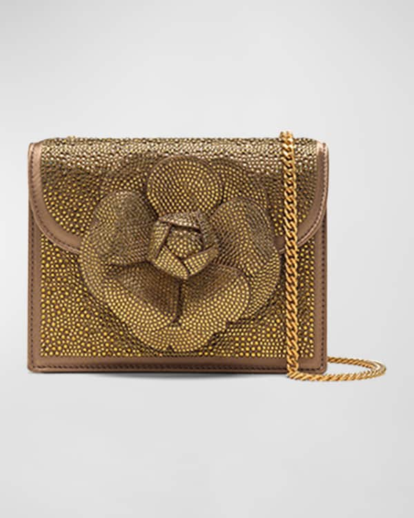 Oscar De La Renta O Pochette Crochet Raffia Crossbody Bag