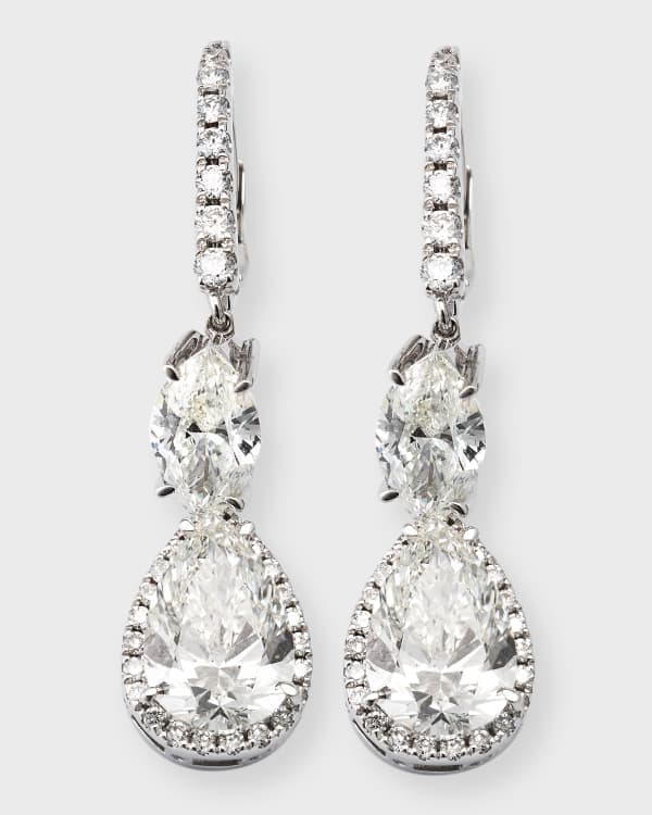 Louis Vuitton Flower Dangle Earrings 18K White Gold with Diamonds