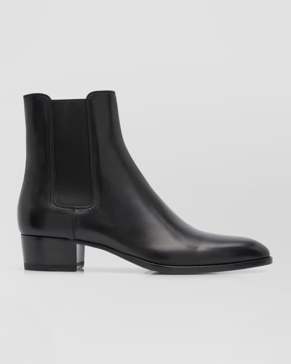 Violet 90 patent-leather ankle boots | Saint Laurent