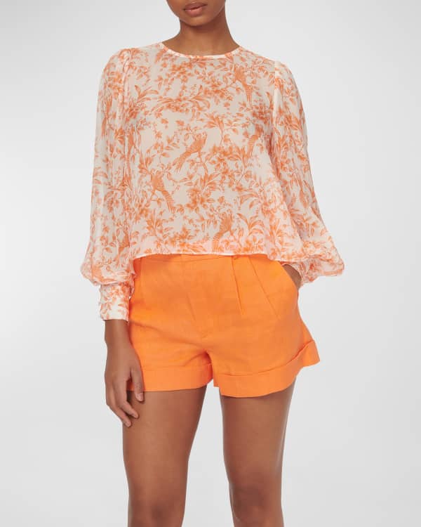 Alemais Blue Linen Bermuda Shorts