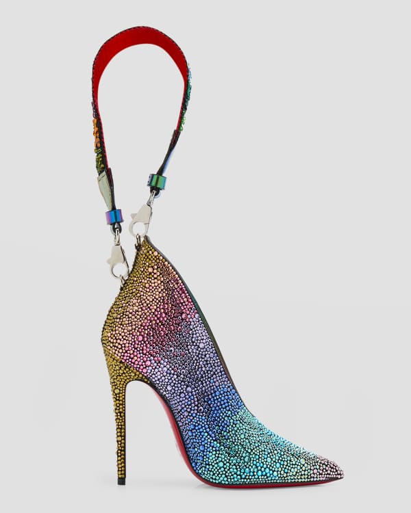 Christian Louboutin Multicolor Glitter and Leather Mini Spiked Sweet Charity  Crossbody Bag Christian Louboutin