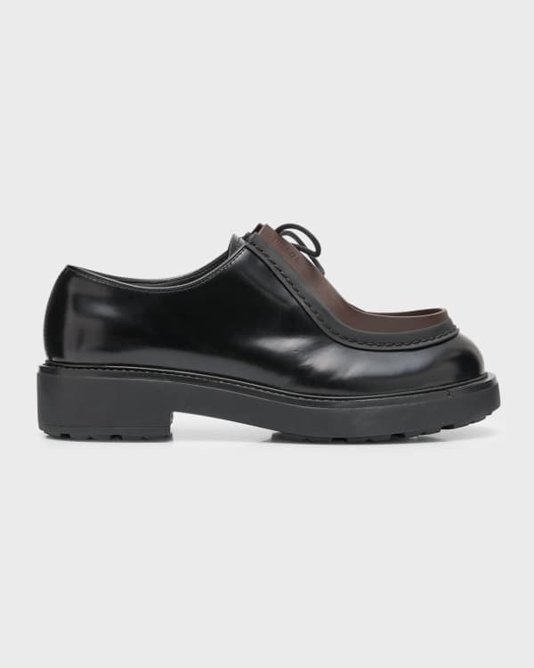 Prada Men's Spazzolato Leather Lace-Up Dress Shoes | Neiman Marcus