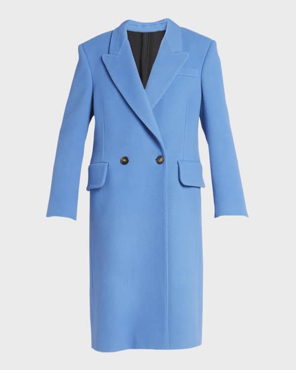 Stella McCartney Plaid Knit Sleeve Oversized Pea Coat Neiman Marcus