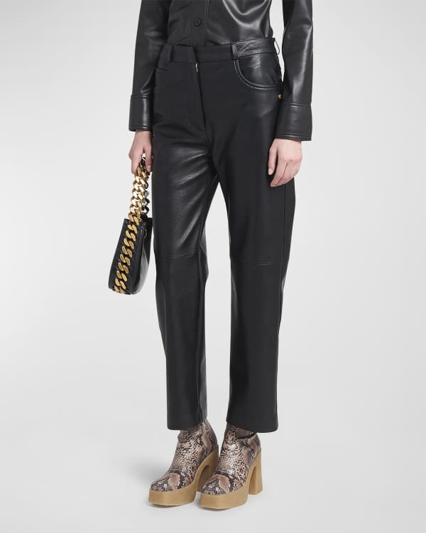 Amiri Straight Leather Denim Hybrid Pants | Neiman Marcus