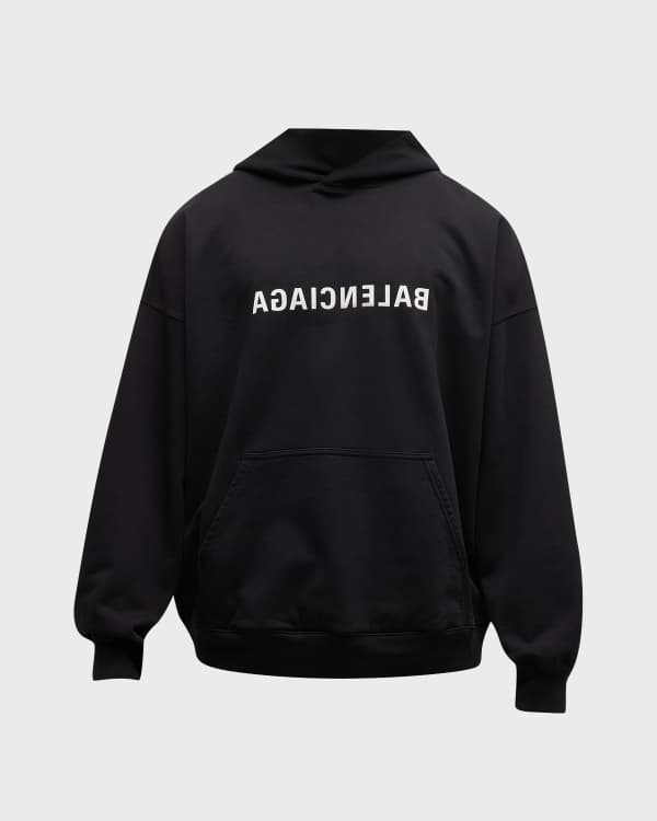 Balenciaga Logo Typographic Distressed Oversized Hoodie