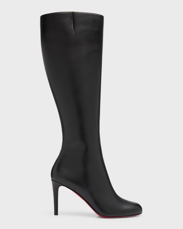 Christian Louboutin Gena Stretch Suede Midi Boots Black Neiman
