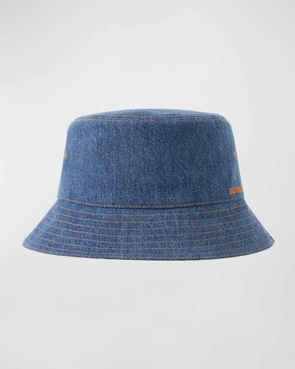 TB Denim Bucket Hat in Blue - Burberry
