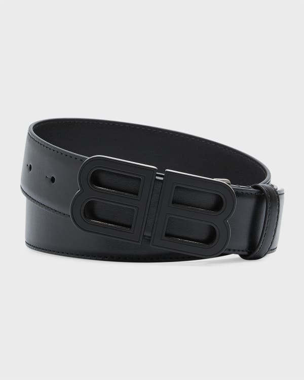 Burberry Men's B-Buckle Leather Belt