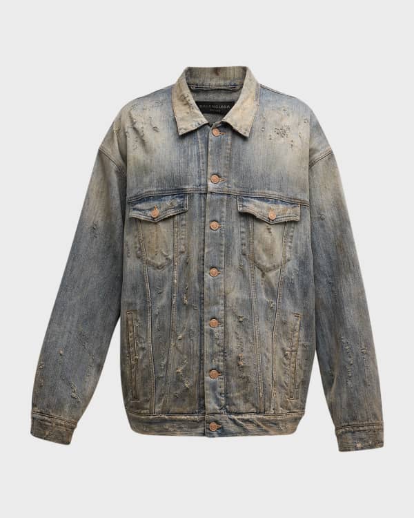 Ralph Lauren Purple Label Men's Indigo Denim Trucker Jacket | Neiman Marcus