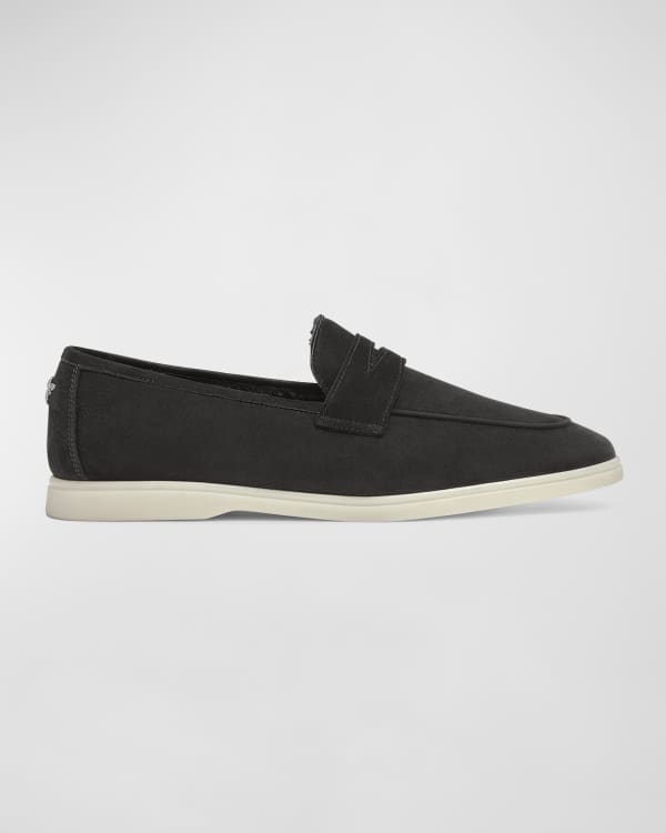 Bougeotte Suede Slip-On Penny Loafers | Neiman Marcus