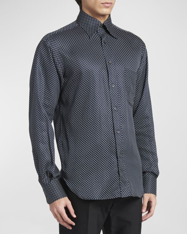 Abstract Camouflage Print Shirt in Beige - Tom Ford