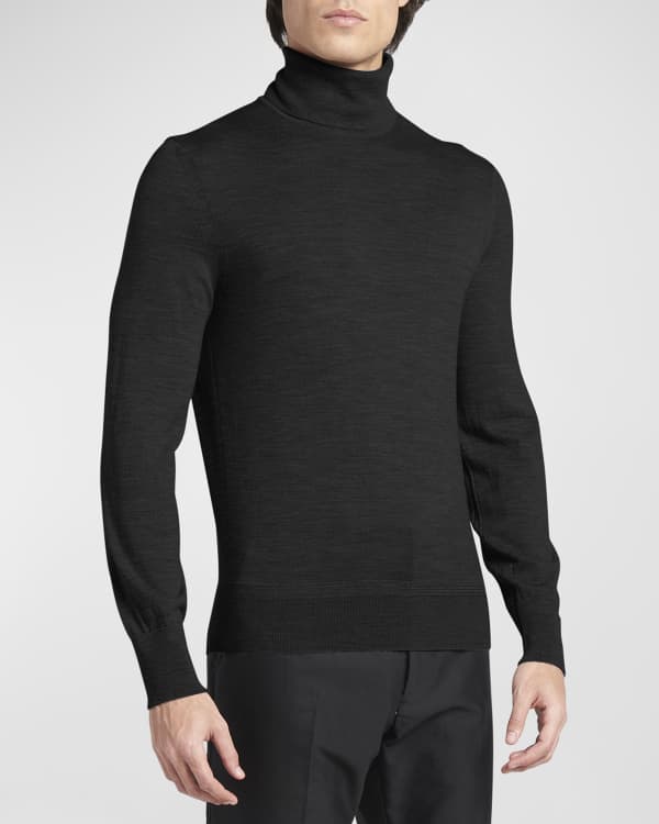 Kiton Men's Cashmere-Silk Turtleneck Sweater | Neiman Marcus