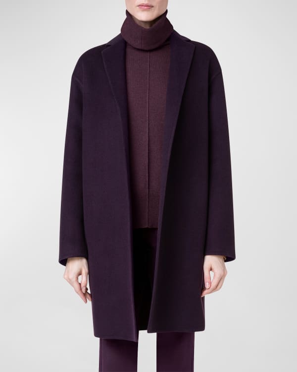 Club Monaco Eldise Leather Trim Wool Coat Neiman Marcus