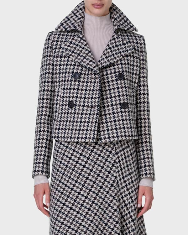 Balmain Double-Breasted Windowpane Tweed Jacket | Neiman Marcus