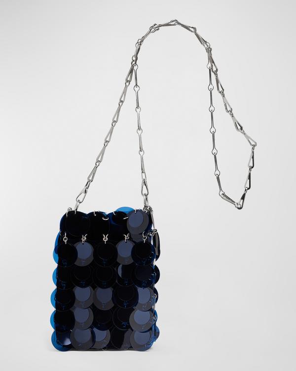 Mini Sac Bandoulière Métal Et Strass Style Paco Rabanne - Argenté - 12x17 Cm - Neuf Sans étiquette