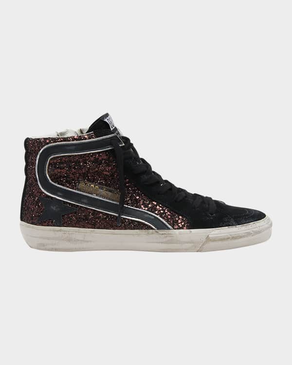 Golden Goose Sky Star Leopard-Print Fur Mid-Top Sneakers