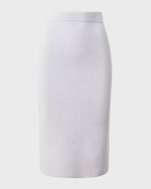 Cotton Knit Pull on Skirt in Giorgio Blue