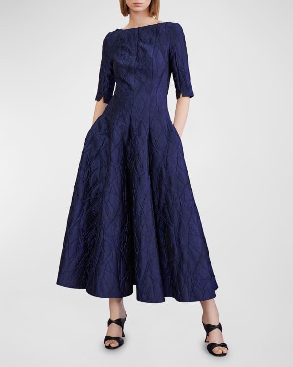 Talbot Runhof Morena Duchesse Satin Pearly Embellished Cocktail
