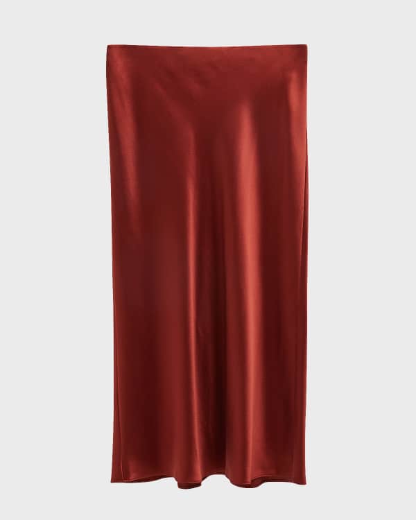 Vince RawEdge Paneled Midi Slip Skirt Neiman Marcus