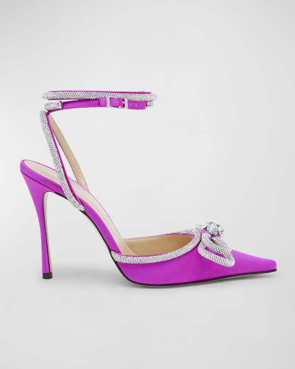 【Mach & Mach】 Le Cadeauスエードバレエフラット Le Cadeau - Women's White Satin Slingbacks with Bow – MACH