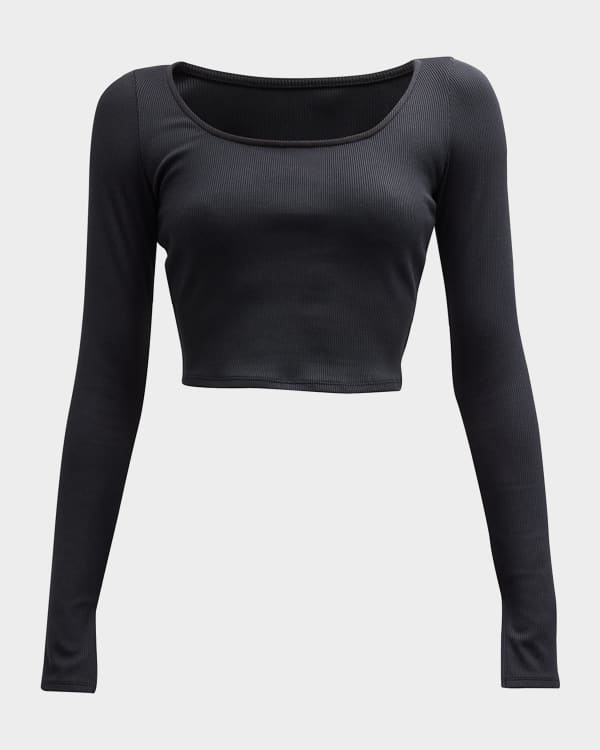 Alo Yoga Cross Front Long Sleeve Crop Top Neiman Marcus
