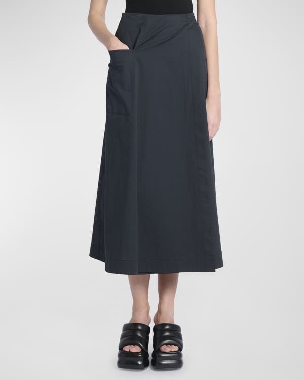 Susana Monaco Side-Tie Knee-Length Wrap Skirt | Neiman Marcus