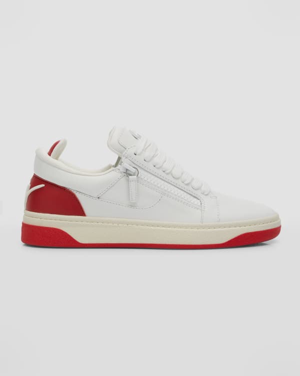 Giuseppe Zanotti Men s Pyramid Leather Mid Top Sneakers White