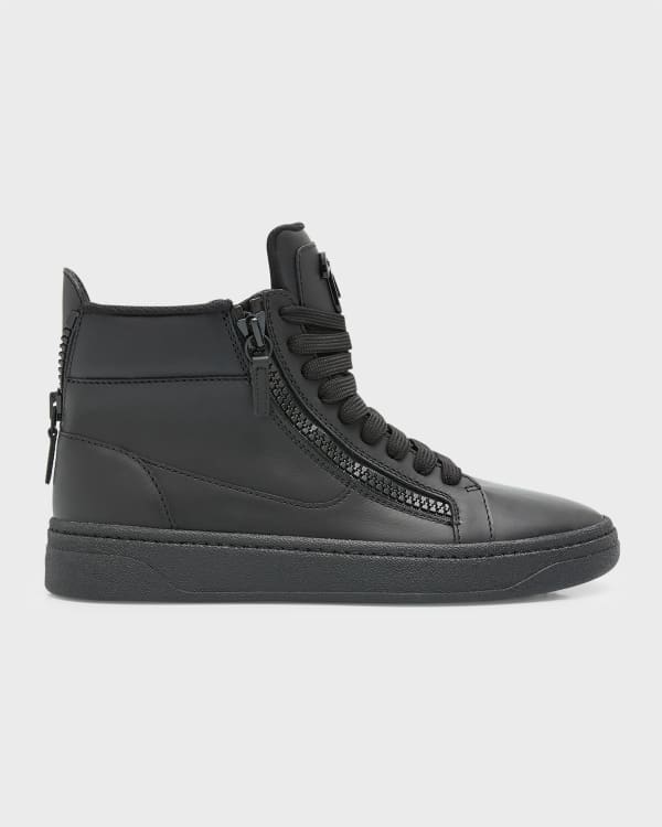 Giuseppe Zanotti Men's Embossed Leather Mid-Top Sneakers