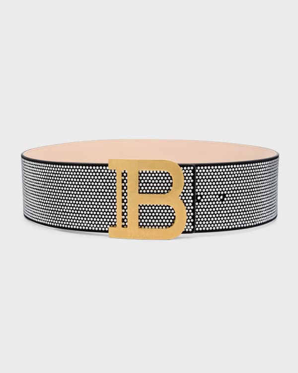 Valentino Garavani Metallic Leather Belt With a Crystal Camo