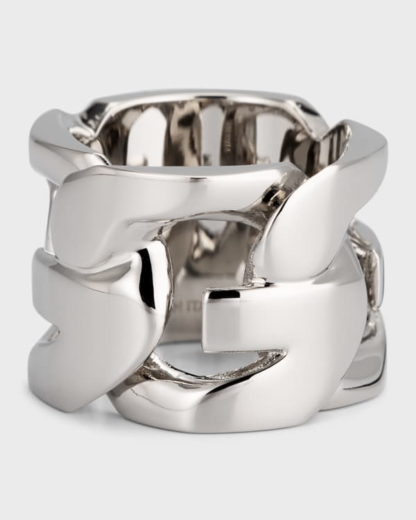 【GIVENCHY】シルバー 2G リング Givenchy Men's 2G Silvery Ring | Neiman Marcus