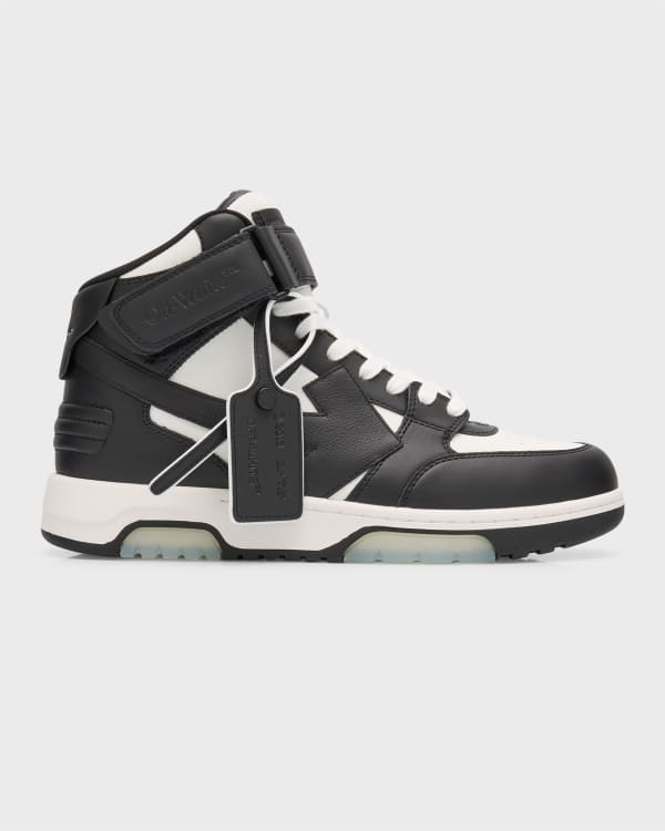 Luxury men's sneakers - Out of Office Off-White sneakers in white and blue  leather