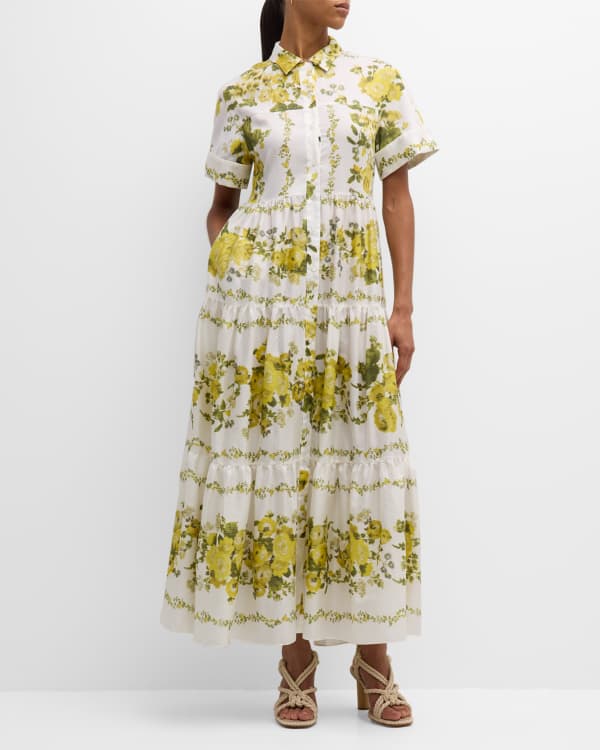 BERNADETTE Floral-Print Maxi Wrap Dress | Neiman Marcus